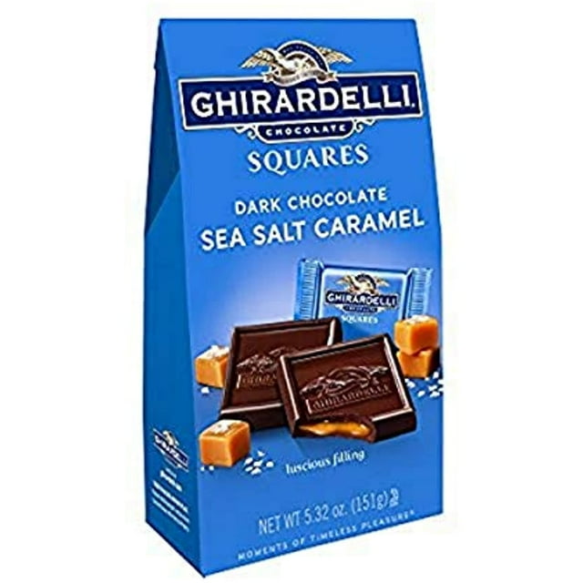 Ghirardelli Dark And Caramel Sea Salt, Chocolate Squares, 5.32 Oz