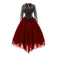 thumbnail image 1 of Ketyyh-chn99 Robes d'Été Grande Taille pour Femmes Robe Évasée à Fleurs Robe Mini Décontractée Ample Confortable à Rayures à Manches Longues Longue Robe Rouge,P, 1 of 4