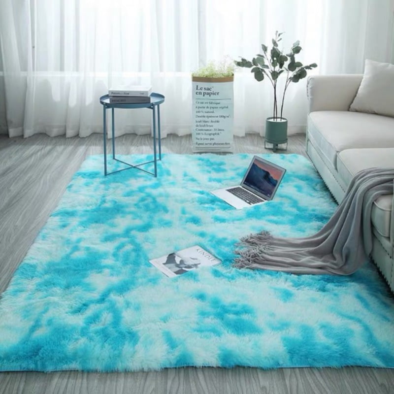 Indoor Faux Fur Area Rugs Furry Round Carpet Rug Plush Washable Floor Mat for Bedroom Floor Sofa Living Room,Gray,60cm