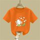 thumbnail image 5 of Blusas y camisas de manga corta con cuello redondo para niños Camiseta de verano de manga corta estampada para niñas Jersey elegante de cuello redondo para niñas Top de algodón para niños, 5 of 6