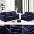 thumbnail image 2 of SHANNA Thick Velvet Sofa Covers, Stretch Non Slip Couch Cover for Dogs Cat Pet, Elastic Furniture Protector Plush Sofa Slipcovers (Blue, 4-Seater Sofa), 2 of 7