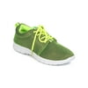 Refresh ED26 Women Mesh Round Toe Fabric Lace Up Cross Training Sneaker - Green (Size: 8.0)