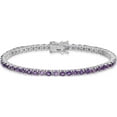 thumbnail image 4 of Sterling Silver Rhodium-Plated Amethyst Bracelet (7 X 5) Made In China qx133am, 4 of 5