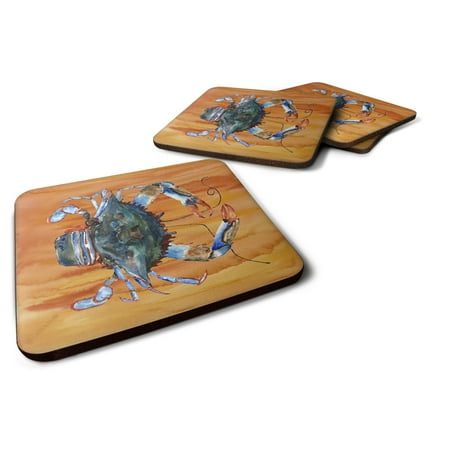 

Carolines Treasures 8144FC Crab Foam Coaster Set of 4 3 1/2 x 3 1/2 multicolor