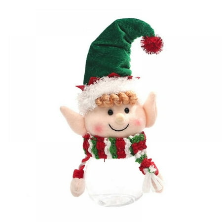 

1PCS Christmas Candy Jar Ornaments Cute Christmas Elf Tree Pendants Transparent Ball Candy Jar Christmas Chocolate Storage Jar Container