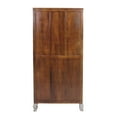 thumbnail image 4 of Tall Antique Armoire - White Solid Wood Storage Cabinet - 2 Door Wardrobe - Home Decor, 4 of 5