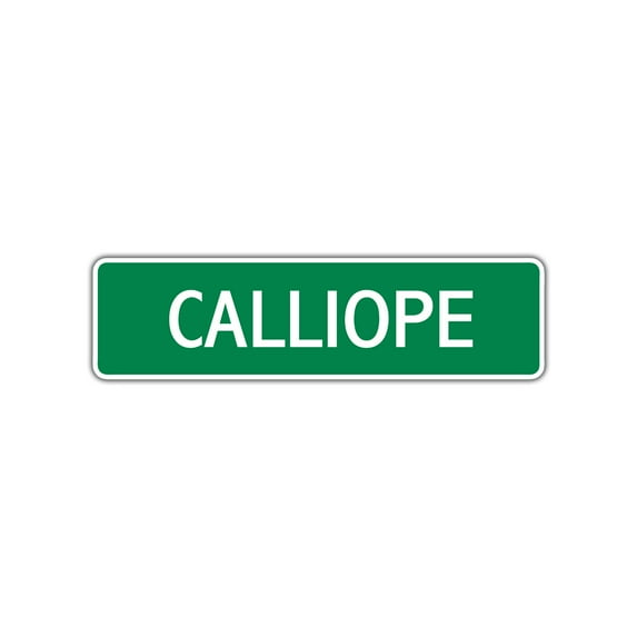 Calliope Girls Children Name Letter Printed Label Indoor Outdoor Wall Plaque Decoration Aluminum Sign 4"x18"