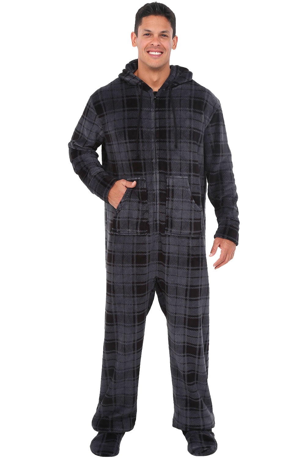 one piece footed pajamas for men