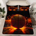 thumbnail image 2 of Homewish Boys Basketballprint Twin Sheet Sets 3pcs,Sport Theme Twin Fitted Sheet Microfiber,Ball Gamer Breathable Flat Sheet,Super Cozy Room Decor, 2 of 7