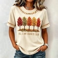 thumbnail image 2 of BODOAO Women's Fall Graphic Tee Short Sleeve Crew Neck T Shirt Autumn Tree Print Casual Thanksgiving Top for Women Vintage Holiday Everyday Summer Fashion Wear Beige L, 2 of 6