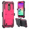 thumbnail image 4 of LG Xpression Plus Case/LG Phoenix Plus Case/Harmony 2 Case/K10 2018 Case /K30 Case/Premier Pro Case, Shock Proof Case w[Built In Screen Protector] Rugged Heavy Duty Belt Holster, Hot Pink, 4 of 6