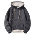 thumbnail image 3 of WILLBEST Sudaderas Navideñas para Hombre, Color Sólido, Invierno, Gruesa, Cálida y Cómoda, Sudadera con Capucha, Sudadera Informal Holgada Grande, 3 of 7