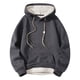 thumbnail image 3 of MHFRRA Sudadera con Capucha para Hombre, de Color Liso, Gruesa, Cálida y Cómoda, Informal, Holgada y Moderna, para Invierno Gris, 3 of 7