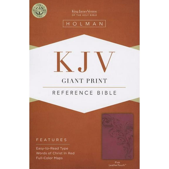KJV Giant Print Reference Bible, Pink LeatherTouch (Hardcover)