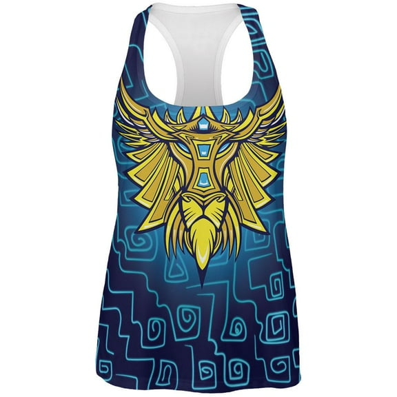 Glowing God Lion Gold Womens Work Out Tank Top Multi SM