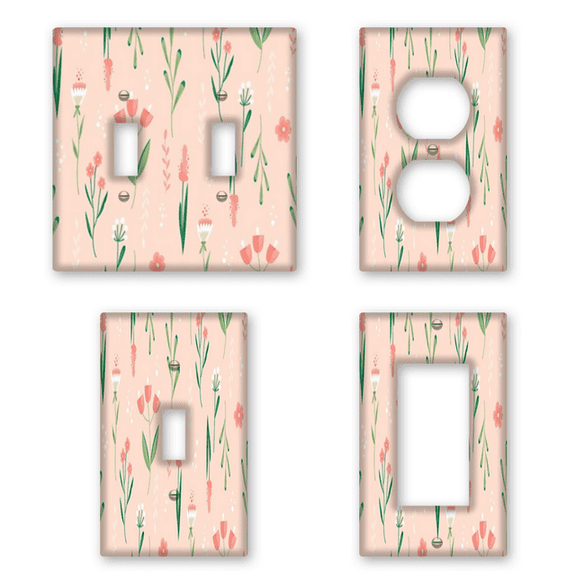 Kurmntregon Vintage Floral Light Switch Cover Plate Spring Florall Wall Plate Switch Plate Covers, Decorative Wall Plates For Light Switches For Bathroom Home Bedroom Decor Standard Size