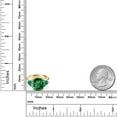 thumbnail image 3 of Gem Stone King 18K Yellow Gold Plated Silver Green Nano Emerald 3-Stone Ring for Women (5.94 Cttw, Round 12MM, Trillion 5MM, Size 9), 3 of 3