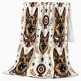 thumbnail image 2 of Dog Portrait Colorful Pet Artwork Playful Graphic Style Dog Lovers Colorful Pet Portrait Warm Flannel Blanket, Pet Adoption Gift for Living Room and Bedroom Home Decor, 2 of 9