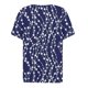 thumbnail image 4 of camiseta de mujer camiseta botón estampado manga corta diario fin de semana moda básica cuello en v regular top azul / m, 4 of 5