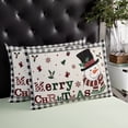 thumbnail image 4 of Merry Christmas Winter Throw Pillow Cover,Snowman Snowflake Xmas Plaid Rectangle Decorative Pillow Case Protector Soft Cushion Cover Lumbar Pillowcase for Couch Sofa Bedroom Car Chair Decor 12x20 In, 4 of 8
