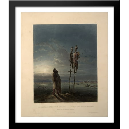 Idols of the Mandan Indians, plate 25 from volume 2 of `Travels in the Interior of North America' 28x32 Large Black Wood Framed Print Art by Karl
