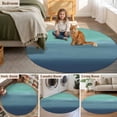 thumbnail image 5 of Teal Blue Ombre Round Area Rug 3.3Ft Washable Circle Rugs for Dining Room Table, Modern Abstract Art Texture Non-Slip Carpet Floor Mats Indoor Outdoor Carpet Runner Aesthetic Home Decor, 5 of 8