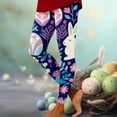 thumbnail image 3 of MKLEKYY Leggings para mujer, leggings para entrenamiento, leggings con estampado de Pascua, pantalones con bloques de color, leggings suaves y elásticos., 3 of 4