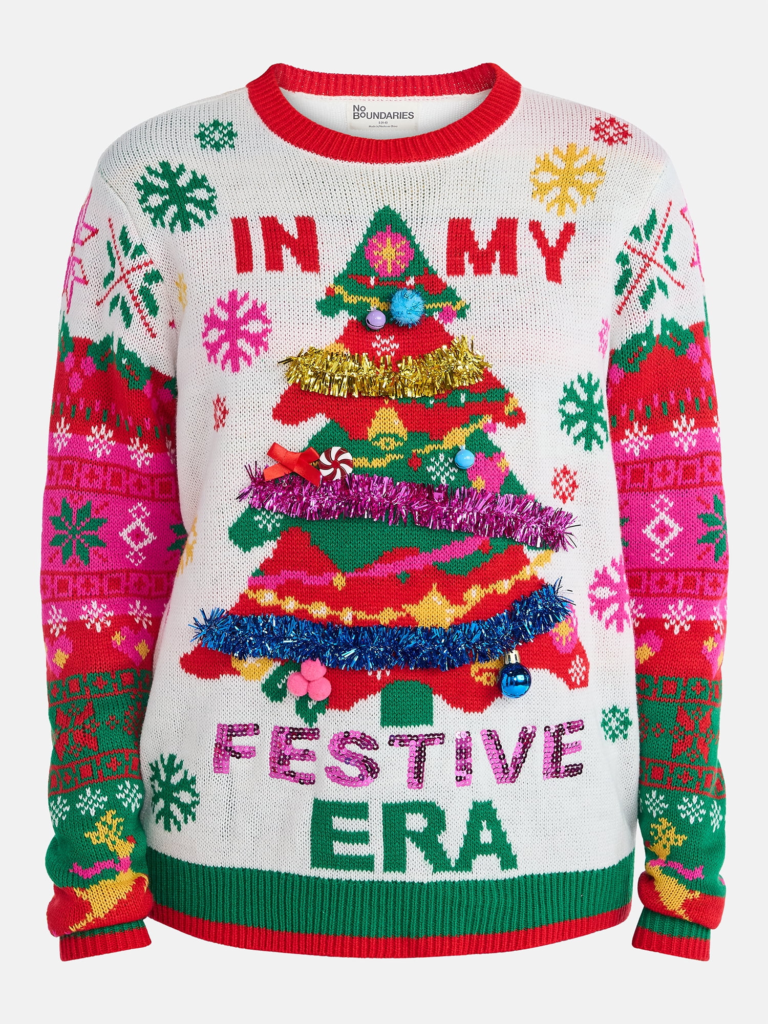 No Boundaries Christmas Sweater, Lightweight, Women's
