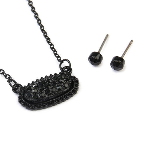 Riah Fashion Druzy Oval Stone Pendant Necklace Com - Oval Druzy Pendant Necklace Riah Fashion Druzy Oval Stone Pendant Necklace Com - Oval Druzy Pendant Necklace