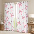 thumbnail image 2 of Erosebridal Pink Bow Heart Blackout Curtains Set of 2 (52x84 Each) for Girls, Cute Princess Ribbon Window Curtains, 2 of 6