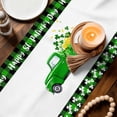 thumbnail image 3 of Saint Patrick's Day Table Runner - 90 Inch Long Spring Green Lucky Three Grass Truck Cotton and Linen Blended Dress Scarves Farmhouse Table Runner for Kitchen Dining, Coffee Table, 13" x 90", 3 of 8