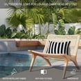 thumbnail image 4 of Outdoor Pillow for Chaise Lounge Chair 2 Pack Black White Vertical Line Waterproof Lumbar Pillow Stripe Simple Style Headrest Cushions with Insert for Patio, Beach & Garden 12x20in, 4 of 9