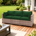 thumbnail image 6 of Kimunuk 8 Pcs Outdoor Cushion Covers for Patio Furniture, Washable Outdoor Cushion Slipcovers Replacement with Zipper for 3 Seat Rattan Sofa, Green, 6 of 7