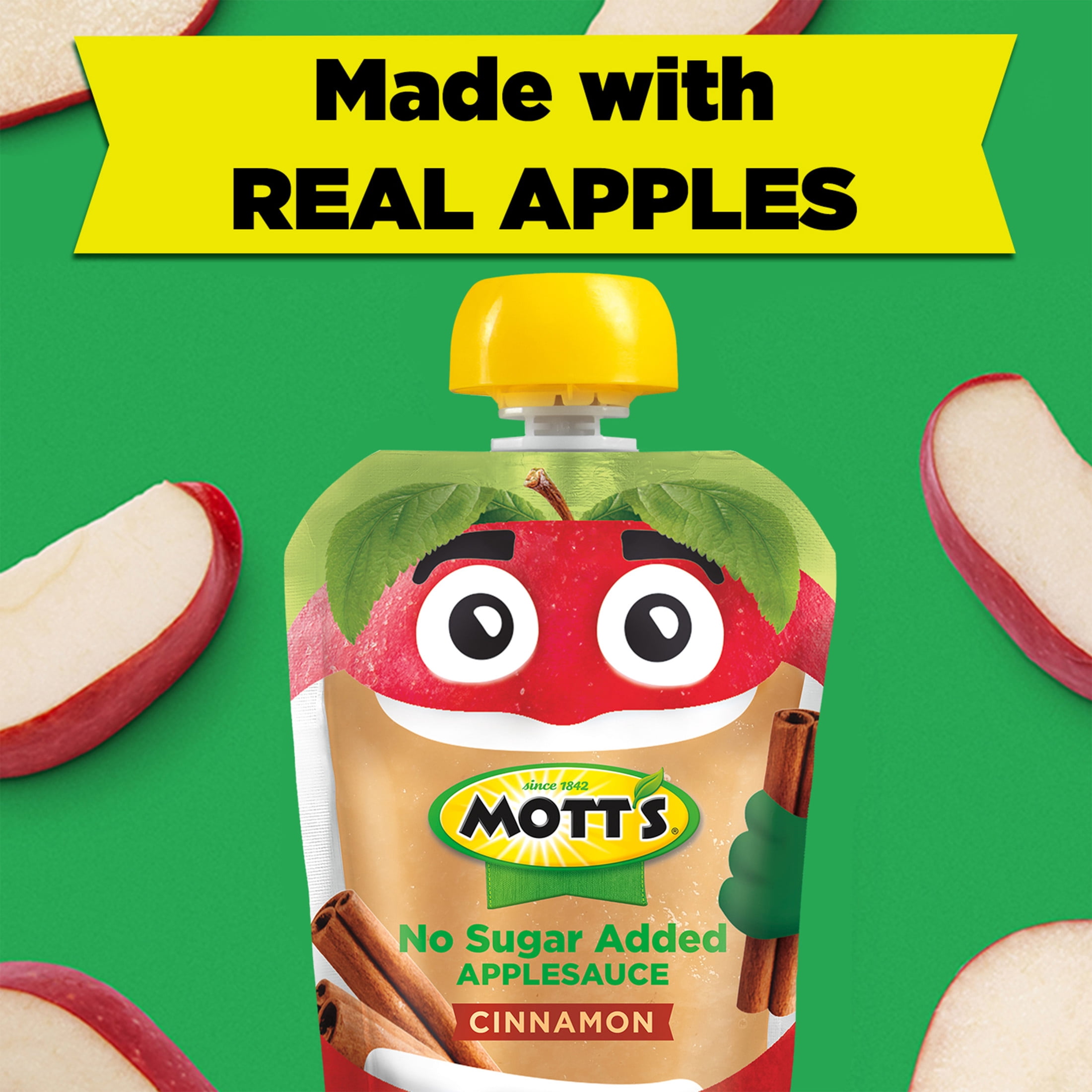 Mott's No Sugar Added Winter Wonderland Applesauce Variety Pack, 3.2 oz, 12 Count Clear Pouches