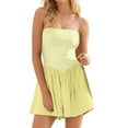 thumbnail image 7 of cfhntfmh Tube Top Dress for Women Summer Strapless Flowy Mini Dresses Fashion Patchwork Pleated Going out Dress, 7 of 7