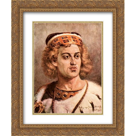 Jan Matejko 2x Matted 20x24 Gold Ornate Framed Art Print 'Boleslaw the Curly'