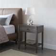 thumbnail image 3 of Home Square 1 Drawer Wood Nightstand with Top Outlet in Gray - Set of 2, 3 of 7