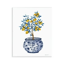 Stupell Industries Lemon Tree in Chinoiserie Food & Beverage Painting Unframed Art Print Wall Art, 11 x 14