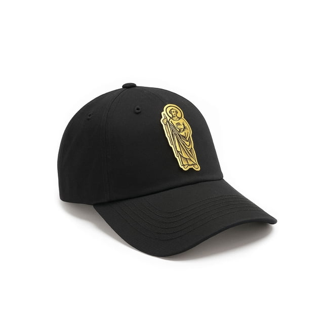 Knite gorra San Juditas negra gabardina con visera curva ajustable para hombre