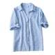 thumbnail image 3 of Camisa de punto Blusa informal de verano con cuello en V Manga corta Top de mujer, azul claro, S Advancent AP001522-08B, 3 of 7