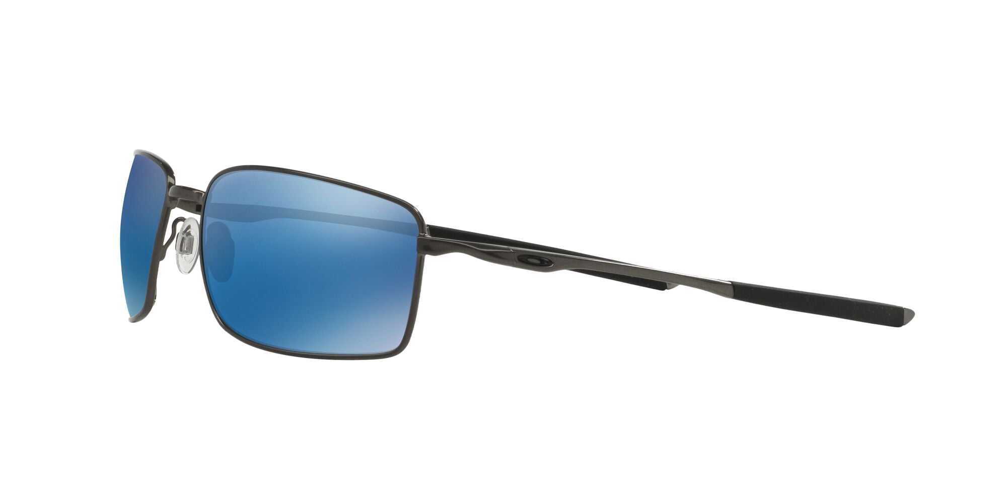 Oakley Rectangular Metal Sunglasses with Case, Size 60, Ice Iridium/Cement