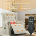thumbnail image 5 of Power Swivel Rocking Glider Recliner Chair, Electric Nursery Reclining Sofa Chair with Heat and Massage, Wingback Tufted Upholstered Recliner for Living Room, USB and Type-C Ports, Beige, 5 of 9