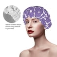 thumbnail image 5 of purple Lemon Shower Cap, Reusable Bath Hair Hat for all Hair Lengths Hair Cover with Elastic Band Double Waterproof Layers Bathing Hat, 5 of 5