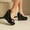 Black, variant on Womens Slip-on Platform Wedge Sandals Open Toe High Heel Sequins Wedge Mules Slides Prom Summer Dress Shoes Gold 9(42)