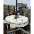 thumbnail image 2 of nqOlkjepod Sand Dollar Coastal Outdoor Tablecloth with Umbrella Hole & Zipper, Summer Beach Beige Sea Round Table Cover 54 Inch, Dining Waterproof Table Cloth Protector for Patio/Party/Picnic, 2 of 7