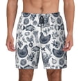 thumbnail image 2 of Picia Chicken And Fish pattern Mens Swim Trunks with Compression Liner Stretch Beach Shorts Quick Dry with Zipper Pockets No-Chafing Board Shorts-X-Large, 2 of 9
