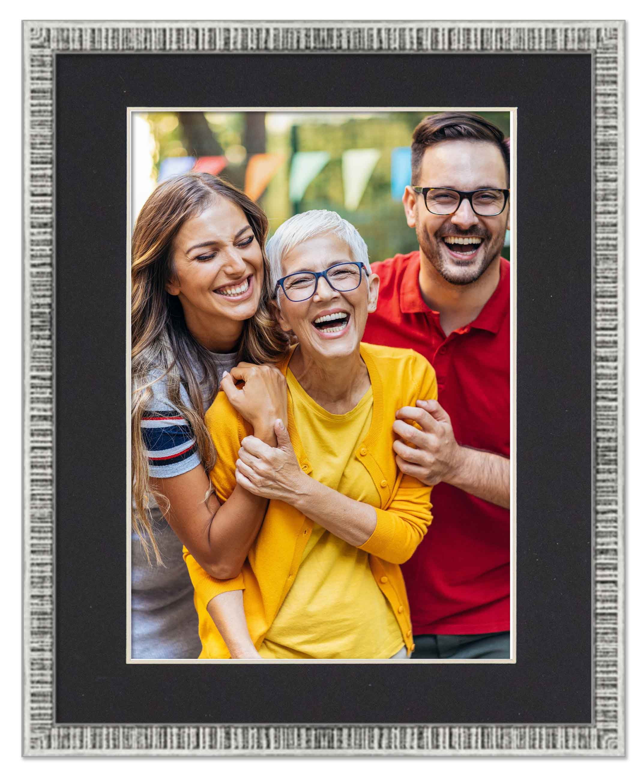 16x20 Frame Silver With Black Picture Mat For 16x20 Photo - Silver 18x24 Frame To Display Print or
