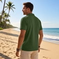 thumbnail image 5 of Mens Casual Shirts Summer Short Sleeve Solid Color Polos Daily Comfort Classic Collared Shirt for Big and Tall, 5 of 8