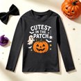thumbnail image 4 of Kiijoy Girls Halloween Long Sleeve T Shirt Kids Cotton T-Shirt Top, Black, Sizes 2-13, 4 of 6