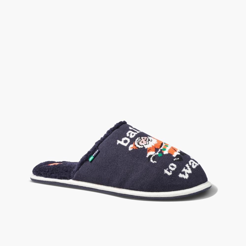 Reef x Tipsy Elves Christmas Slippers \'Birthday Boy\' Holiday Men\'s Size 11 NWT REEF X TIPSY ELVES MEN main image 2